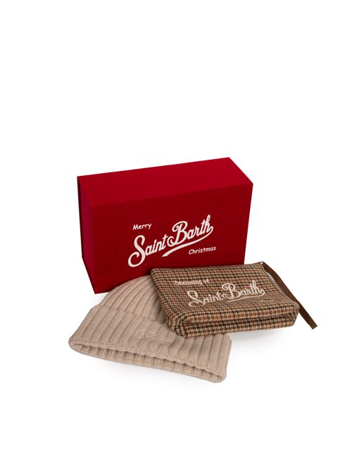 Christmas Box cappello e pochette Beige Mc2 Saint Barth | BOX002203243I